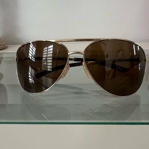 SMITH Gold and Brown Aviator Sunglasses